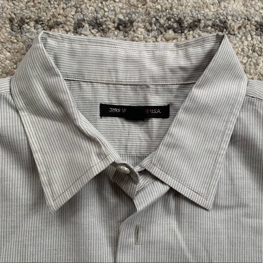 John Varvatos Gray Button Down Large - image 1